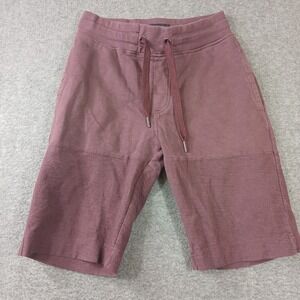CSG Sweat Shorts Mens S Maroon Burgundy Cotton Drawstring Athletic Lounge